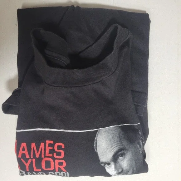 VTG James Taylor &‎ Band 2001 Pullover Tour Tshirt Mens L Double Sided Music USA - Picture 9 of 9